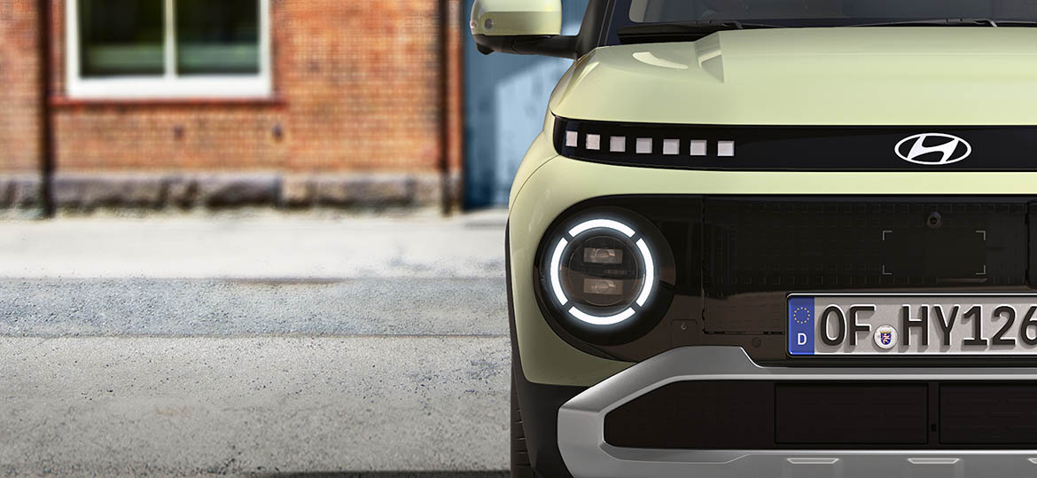 Focos diurnos LED redondeadas e intermitentes de diseño píxel.